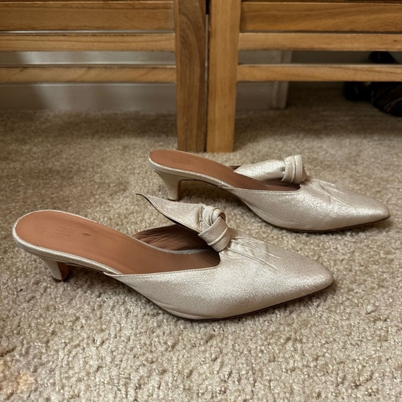 Maryam Nassir Zadeh Palo Mule In Satin Beige Gold size 9 - Picture 6 of 11